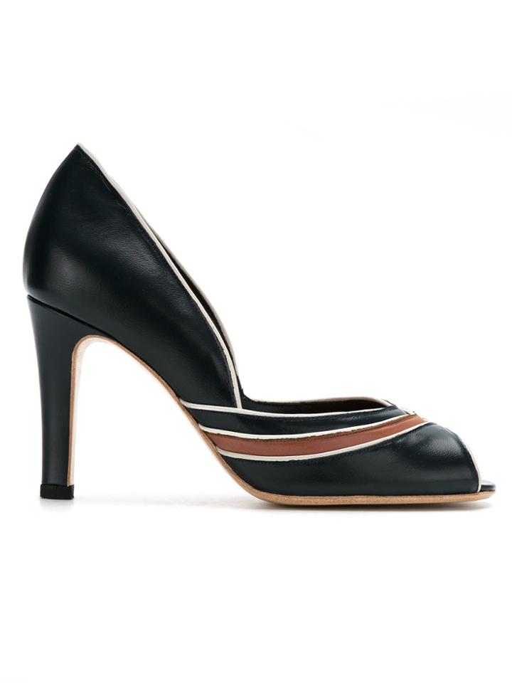 Sarah Chofakian Panelled Pumps - Black