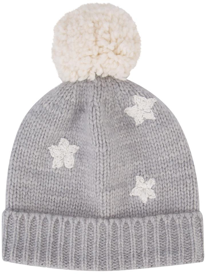The Elder Statesman Cashmere Pom Pom Beanie - Grey