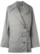 Lemaire Short Trench Coat, Women's, Size: 36, Grey, Cotton