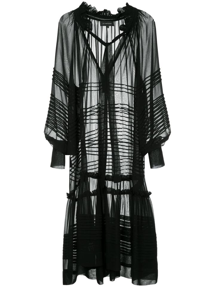 Lee Mathews Rosa Georgette Tie Front Dress - Black