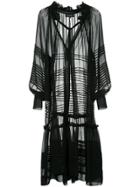 Lee Mathews Rosa Georgette Tie Front Dress - Black