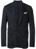 Neil Barrett Camouflage Tuxedo Jacket, Men's, Size: 48, Blue, Polyester/polyurethane/viscose/wool