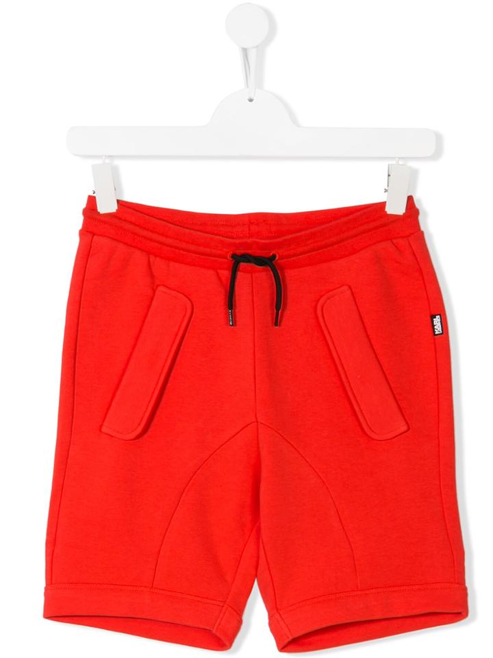 Karl Lagerfeld Kids Teen Drawstring-waist Track Shorts - Yellow &