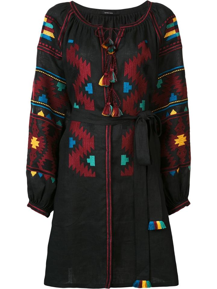 Vita Kin 'eagles' Embroidered Midi Dress - Black