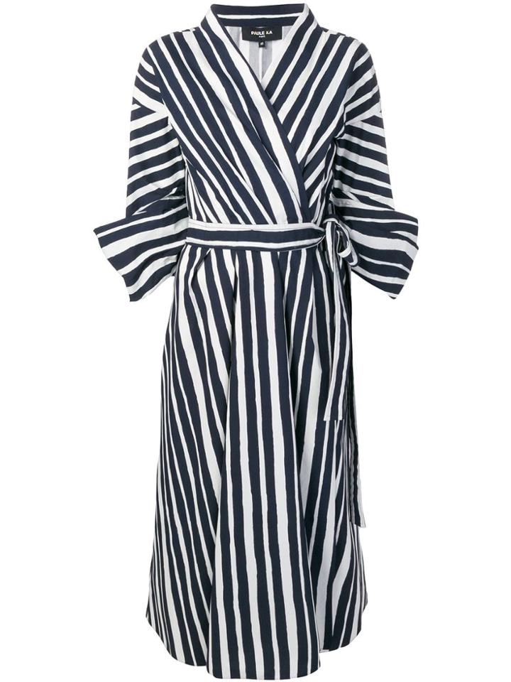 Paule Ka Striped Wrap Dress - Blue