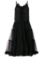 Isabelle Blanche Frilled Flared Dress - Black