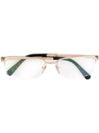 Bulgari Rectangular Frame Glasses, Black, Acetate/metal (other)