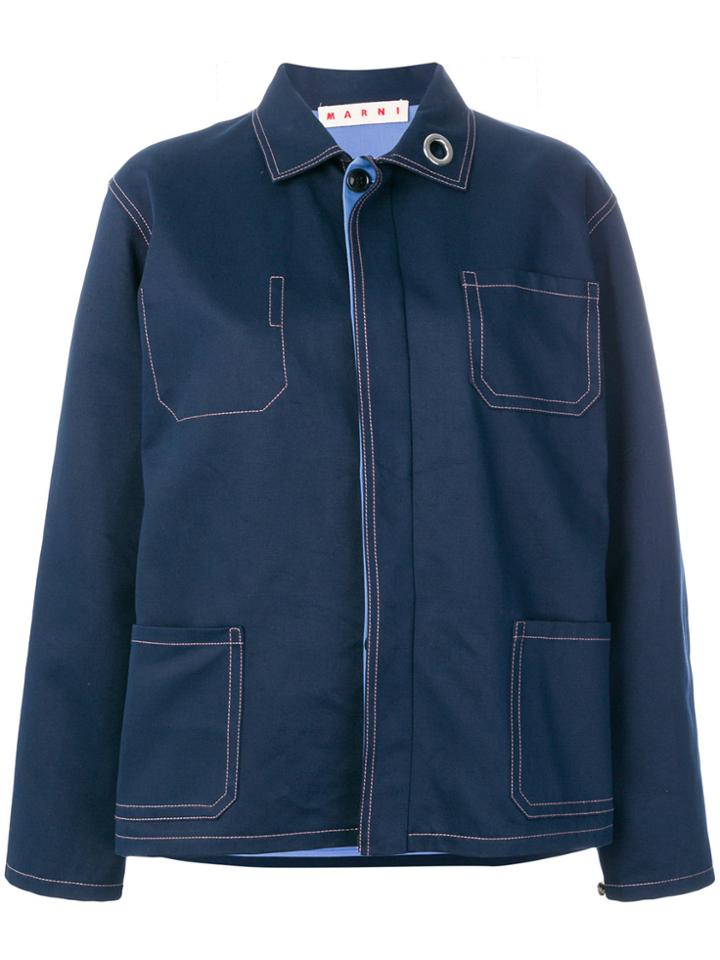 Marni Patch Pocket Jacket - Blue