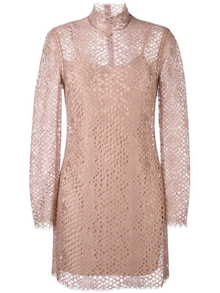 Alexander Wang Lace Mini Dress, Women's, Size: 6, Nude/neutrals, Cotton/nylon/rayon