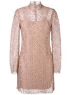 Alexander Wang Lace Mini Dress, Women's, Size: 6, Nude/neutrals, Cotton/nylon/rayon