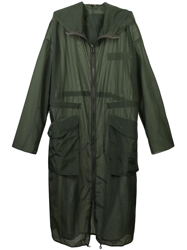 Oamc Long Sheer Parka - Green