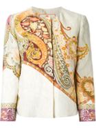 Etro Paisley Print Jacket, Women's, Size: 42, Silk/linen/flax/spandex/elastane/spandex/elastane