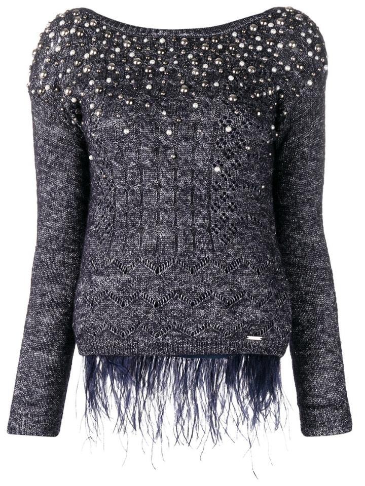 Liu Jo Pearl Embellished Jumper - Blue