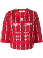 Damir Doma Logo Tartan Short-sleeve Top - Red