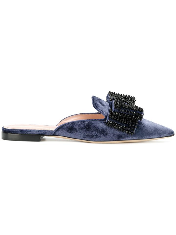 Alberta Ferretti Pointed Toe Slippers - Blue
