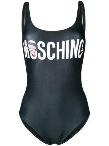 Moschino Betty Boop Motif Swimsuit - Black