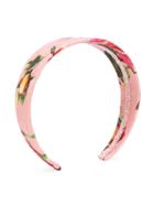 Dolce & Gabbana Kids - Tulip Print Hair Band - Kids - Silk/cotton/viscose - One Size, Pink/purple