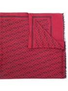 Fendi Logo Print Scarf - Red