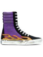 Palm Angels Flames Distressed Super-high Sneakers - Pink & Purple