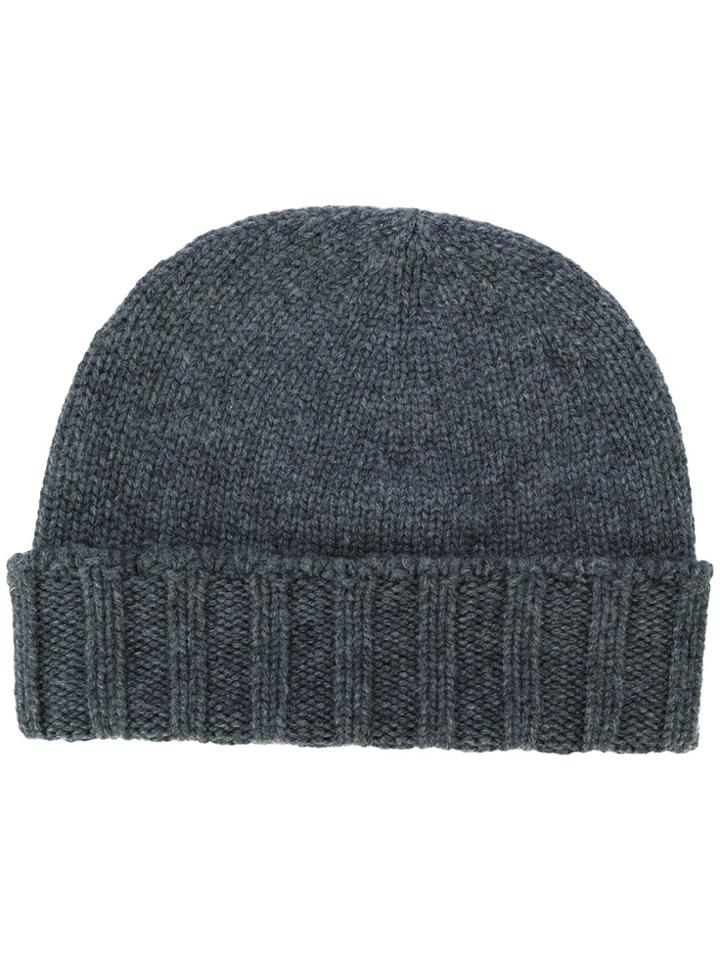 Drumohr Ribbed Hem Beanie - Grey
