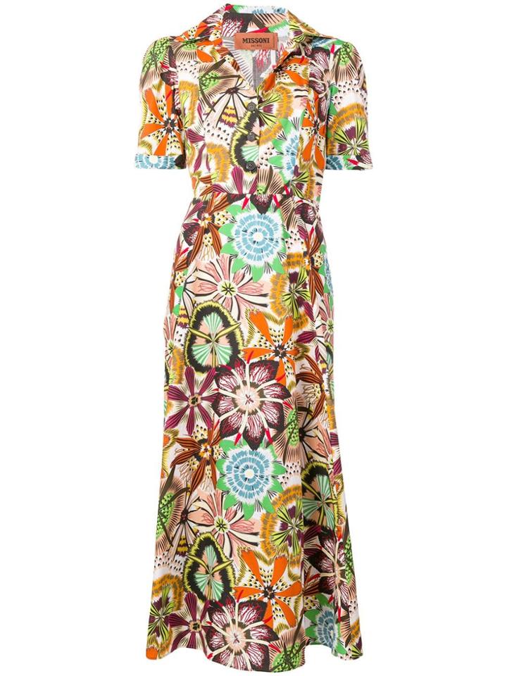 Missoni Floral Shirt Dress - Orange