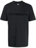 Cp Company Logo Embroidered T-shirt - Black