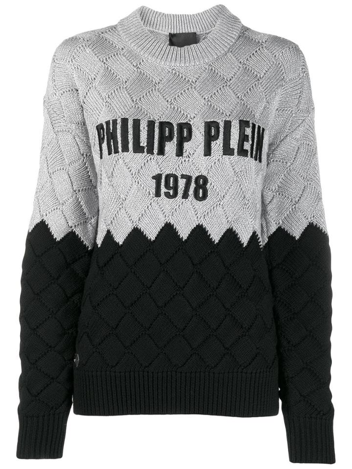 Philipp Plein Braid Effect Jumper - Grey