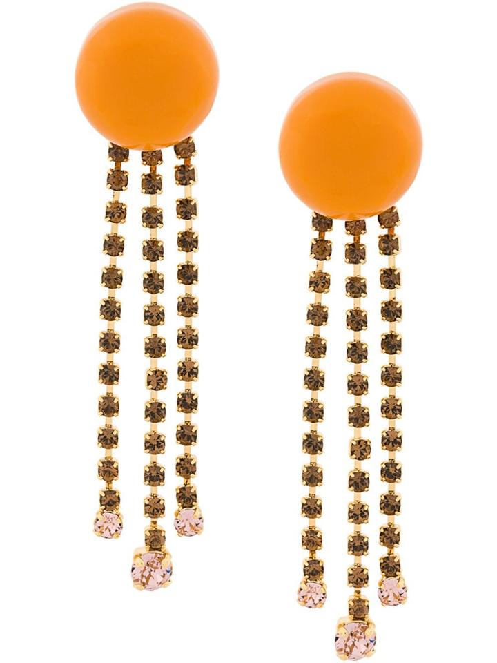 Marni Long Embellished Earrings - Yellow & Orange