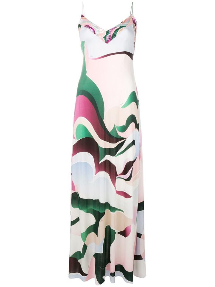 Emilio Pucci Abstract Print Long Dress - Multicolour