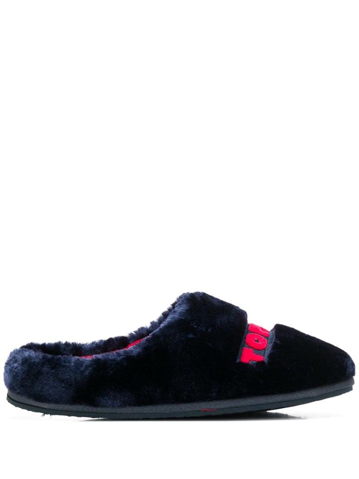 Tommy Hilfiger Fluffy Flag Slippers - Blue