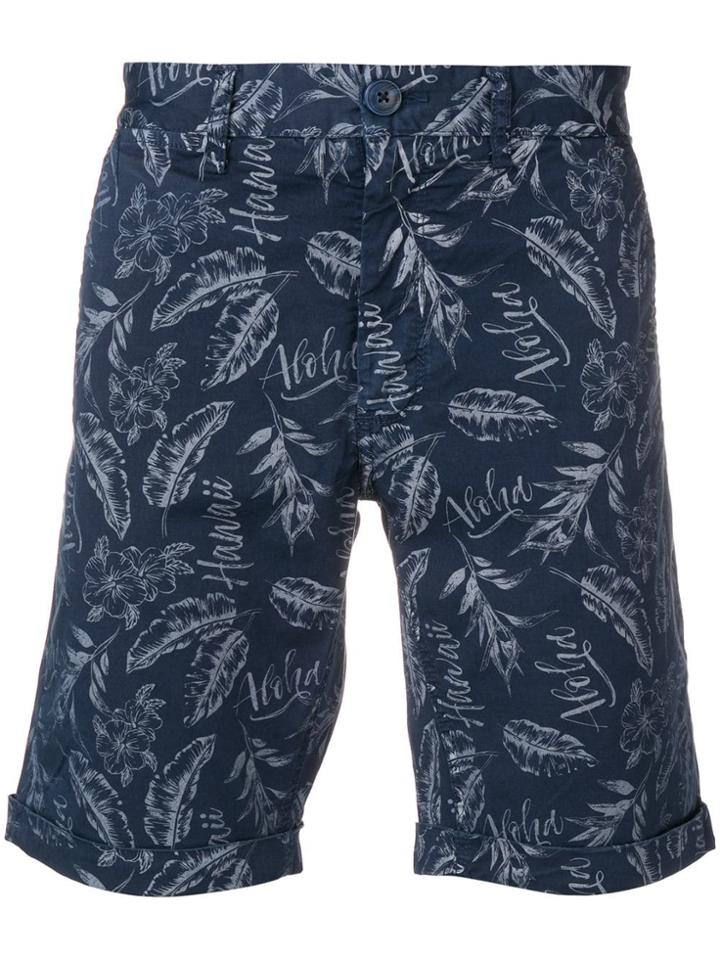 Sun 68 Printed Chino Shorts - Blue