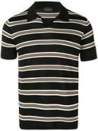 Roberto Collina Striped Polo Shirt - Black