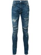 Amiri Ripped Supper Skinny Jeans, Men's, Size: 30, Blue, Cotton/spandex/elastane