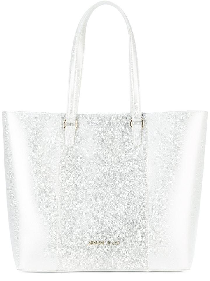 Armani Jeans - Metallic (grey) Shopping Bag - Women - Polyurethane - One Size, Polyurethane