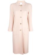 Agnona Patch Pockets Midi Coat, Women's, Size: 40, Pink/purple, Cotton/spandex/elastane