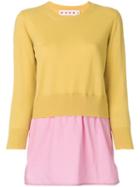Marni - Colour Block Sweater - Women - Cotton/cashmere/virgin Wool - 38, Yellow/orange, Cotton/cashmere/virgin Wool