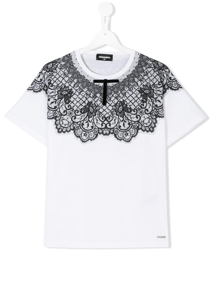 Dsquared2 Kids Teen Printed T-shirt - White
