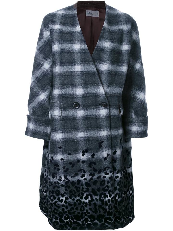 Kolor Double Breasted Coat, Women's, Size: 2, Grey, Nylon/wool