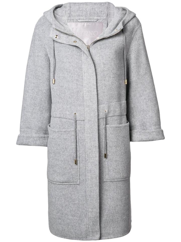 Herno Cashmere Hooded Coat - Grey