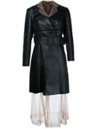Comme Des Garçons Pre-owned Sheer Under Layer Coat Dress - Black