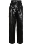 Philosophy Di Lorenzo Serafini Coated Linen Cropped Trousers - Black