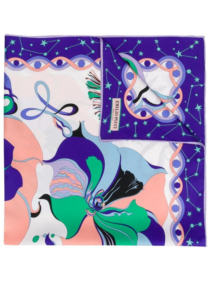 Emilio Pucci Mirabilis Print Silk-twill Square Scarf - Pink