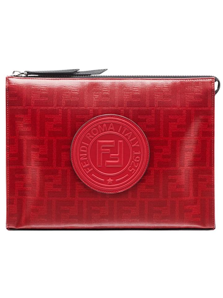 Fendi Monogram Clutch - Red