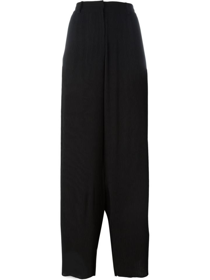 Mcq Alexander Mcqueen Pleated Palazzo Pants, Women's, Size: 42, Black, Polyester