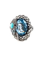Lanvin Snake Ring, Women's, Size: 53, Blue, Pewter/glass