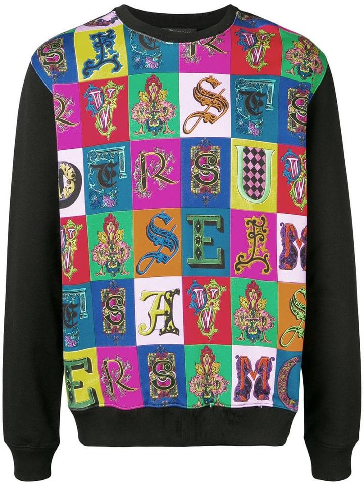 Versace Baroque Lettering Print Sweatshirt - Black