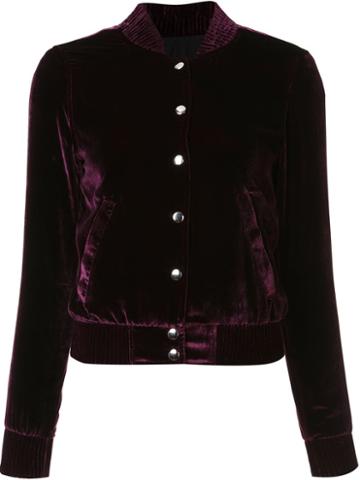 Theperfext Velvet Effect Cropped Jacket, Women's, Size: Large, Pink/purple, Silk/rayon