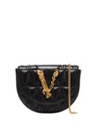 Versace Black V Quilted Leather Belt Bag