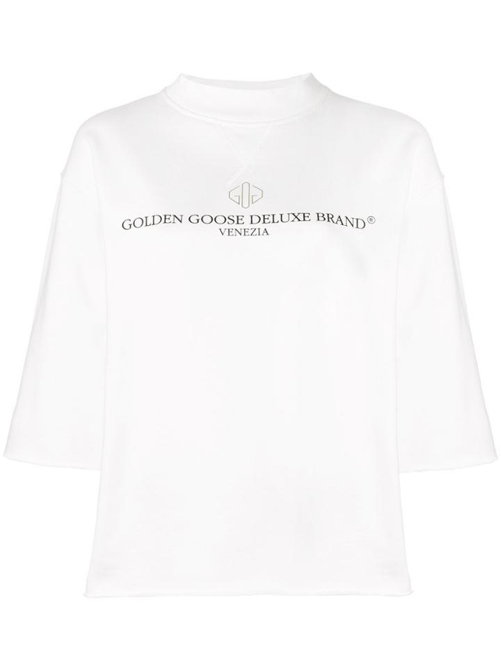 Golden Goose Deluxe Brand Logo Print Sweatshirt - White