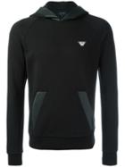Armani Jeans Contrast Trim Pullover Hoodie, Men's, Size: Xxl, Black, Cotton